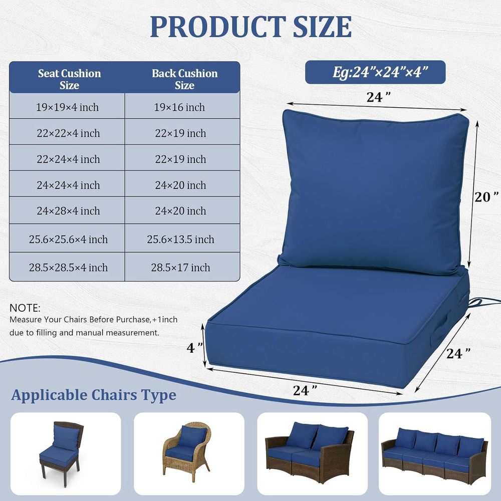 Set di 4 Cuscini Profondi per  - Outdoor Furniture For Patio recensione e prezzo