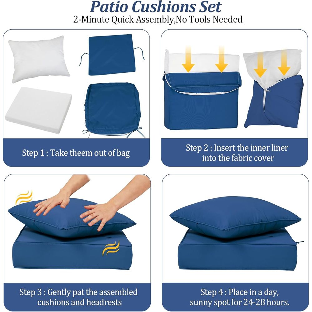 Set di 4 Cuscini Profondi per  - Outdoor Furniture For Patio recensione e prezzo